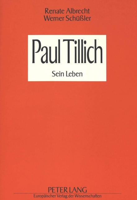 Book cover of: Paul Tillich