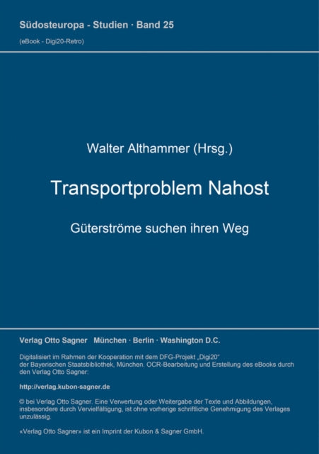 Book cover of: Transportproblem Nahost. Gueterstroeme suchen ihren Weg