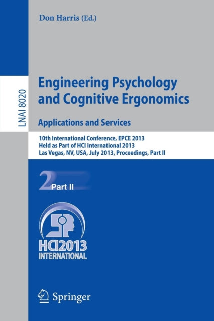Book cover of: Engineering Psychology and Cognitive Ergonomics. Applications and Services