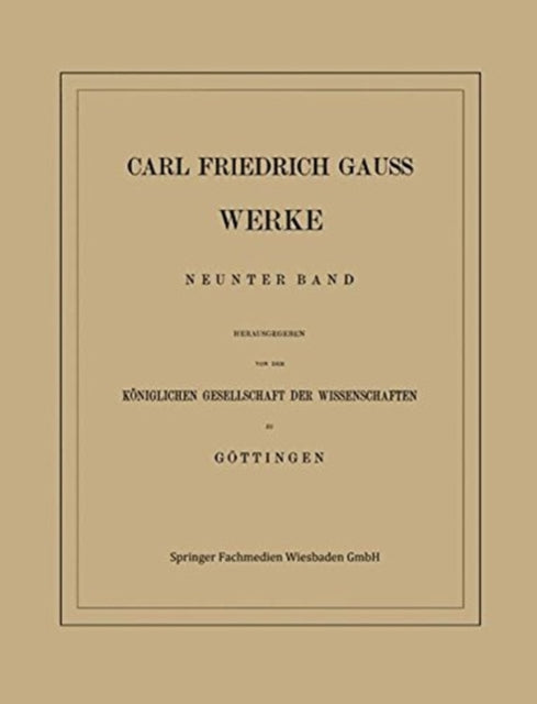 Book cover of: Carl Friedrich Gauss Werke. By: Carl Friedrich Gauss