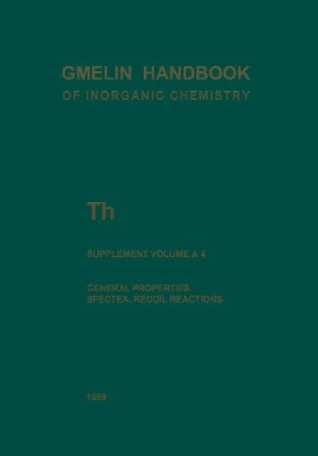 Book cover of: Th Thorium. By: Robert G. Behrens
