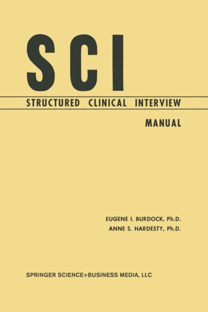 Book cover of: SCI, Structured Clinical Interview. By: Eugene I. Burdock