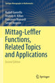 Book cover of: Mittag-Leffler Functions, Related Topics and Applications. By: Rudolf Gorenflo