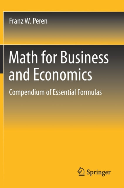 Book cover of: Math for Business and Economics. By: Franz W. Peren