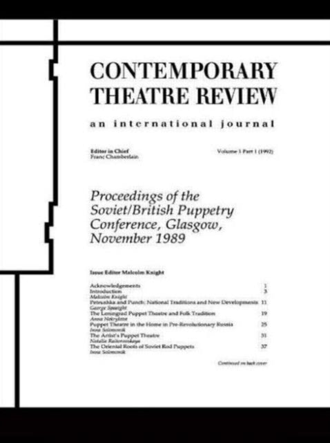 Proceedings of the Soviet/British Puppetry Conference