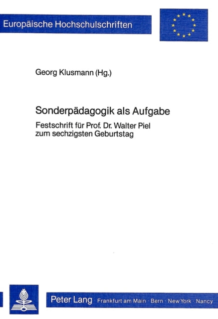 Book cover of: Sonderpaedagogik als Aufgabe