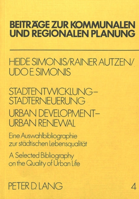 Book cover of: Stadtentwicklung - Stadterneuerung- Urban Development - Urban Renewel