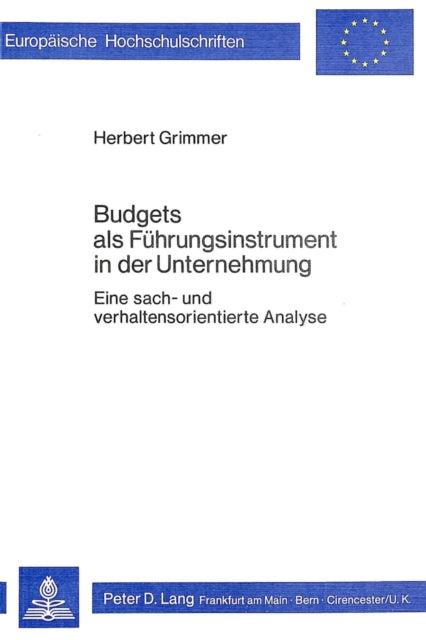 Book cover of: Budgets als Fuehrungsinstrument, in der Unternehmung