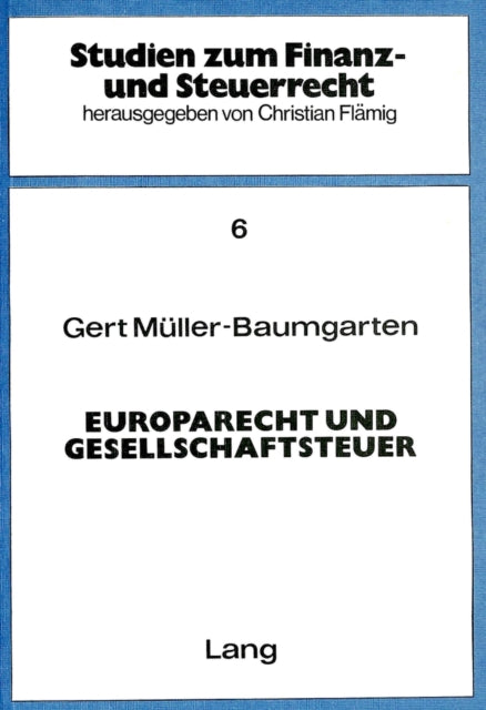 Book cover of: Europarecht und Gesellschaftsteuer