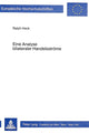 Book cover of: Eine Analyse bilateraler Handelsstroeme