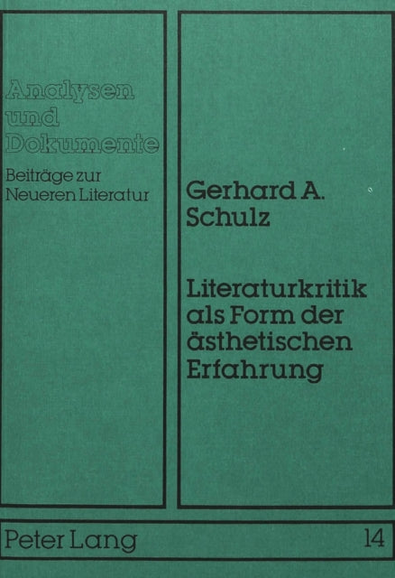 Book cover of: Literaturkritik als Form der aesthetischen Erfahrung