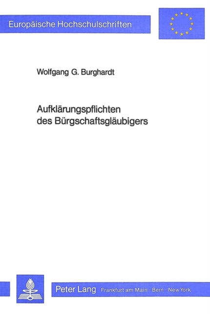 Book cover of: Aufklaerungspflichten des Buergschaftsglaeubigers