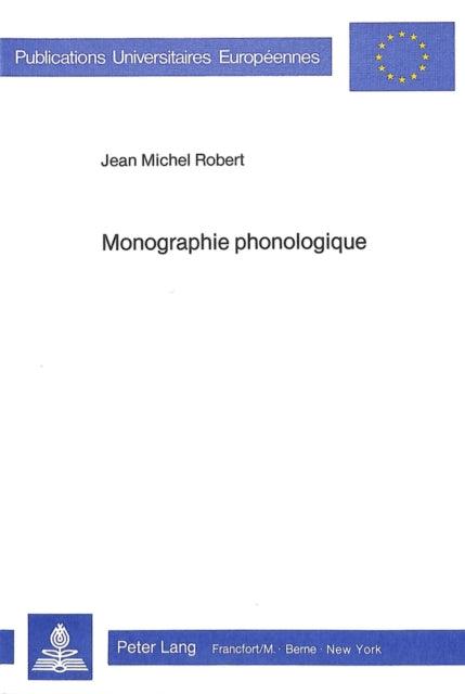 Book cover of: Monographie phonologique