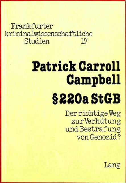 Book cover of: 220a StGB