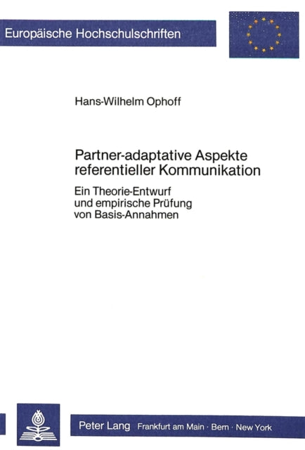 Book cover of: Partner-adaptative Aspekte referentieller Kommunikation: