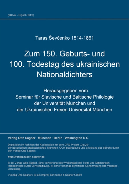 Book cover of: Taras Sevcenko 1814-1861
