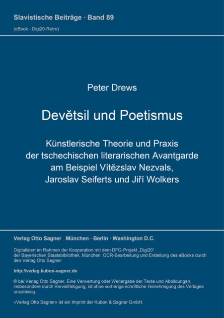Book cover of: Devetsil und Poetismus