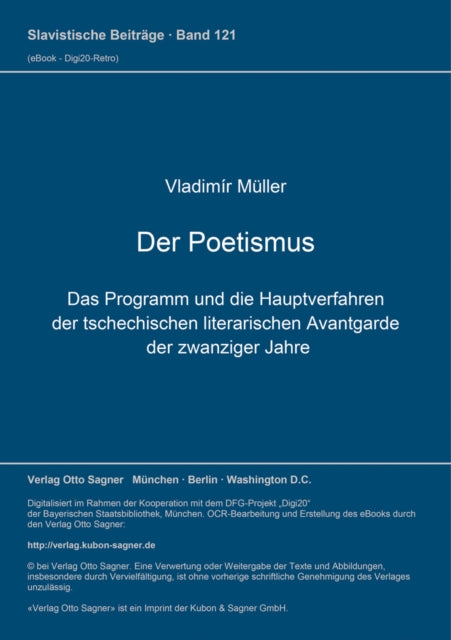 Book cover of: Der Poetismus