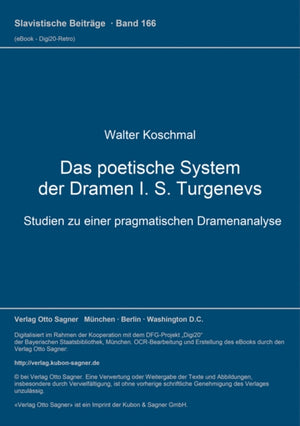 Das poetische System der Dramen I. S. Turgenevs