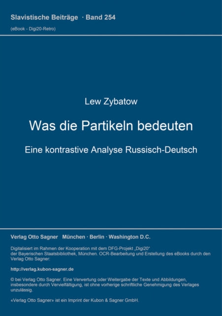 Book cover of: Was die Partikeln bedeuten