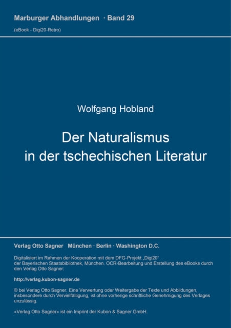 Book cover of: Der Naturalismus in der tschechischen Literatur