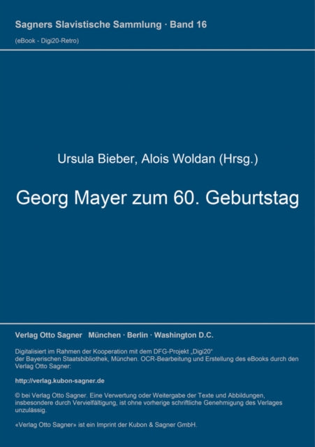 Book cover of: Georg Mayer zum 60. Geburtstag