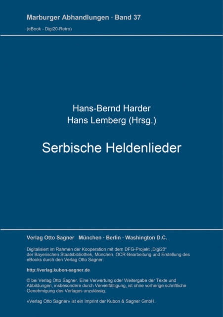 Book cover of: Serbische Heldenlieder