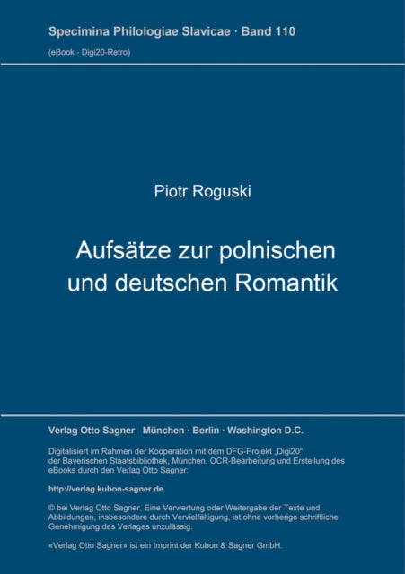Book cover of: Aufsaetze zur polnischen und deutschen Romantik