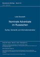 Book cover of: Nominale Adverbiale im Russischen