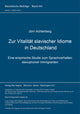 Book cover of: Zur Vitalitaet slavischer Idiome in Deutschland. By: Jörn Achterberg