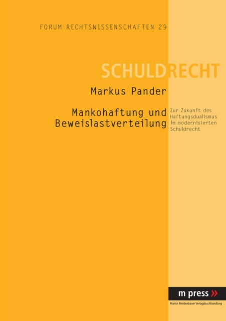 Book cover of: Mankohaftung Und Beweislastverteilung. By: Markus Pander