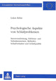 Book cover of: Psychologische Aspekte von Schlafproblemen