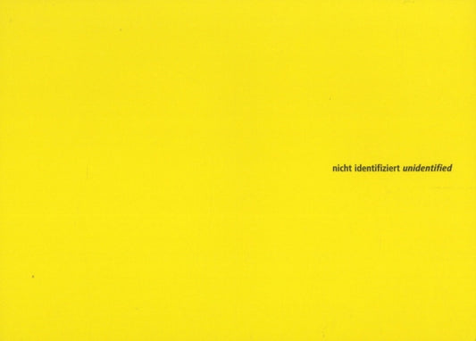 Book cover of: Unidentified / Nicht Identifiziert. By: Martin Rendel