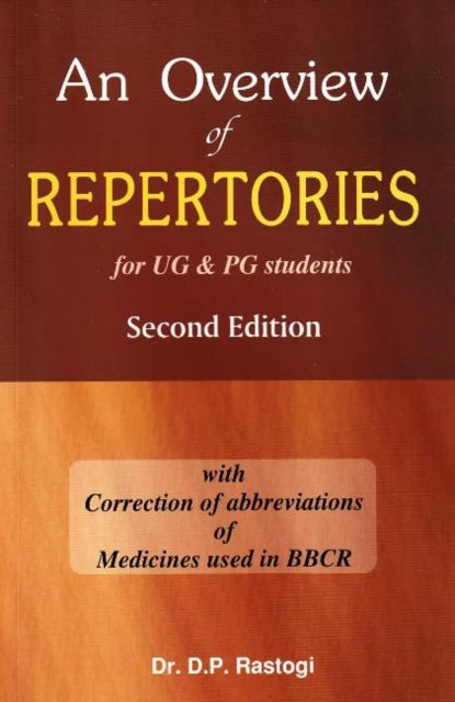 Book cover of: Overview of Repertories for UG & PG Students. By: D. P. Rastogi