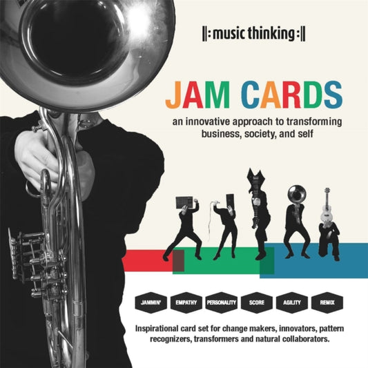 Book cover of: Music Thinking Jam Cards: An Innovative Approach to Transforming Business, Society and Self. By: Christof Zürn