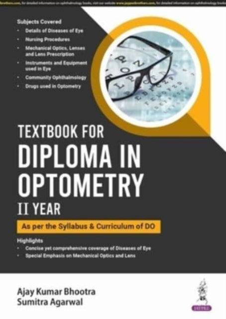 Book cover of: Textbook for Diploma in Optometry II Year. By: Ajay Kumar Bhootra