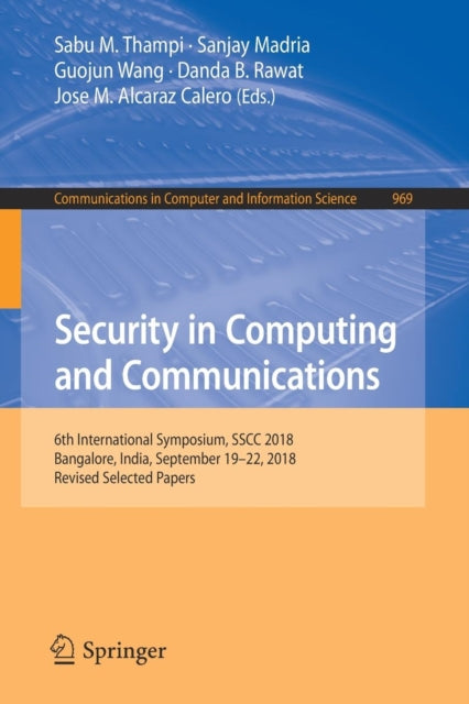 Book cover of: Security in Computing and Communications. By: Sabu M. Thampi