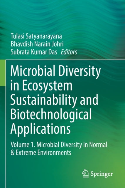 Book cover of: Microbial Diversity in Ecosystem Sustainability and Biotechnological Applications. By: Tulasi Satyanarayana