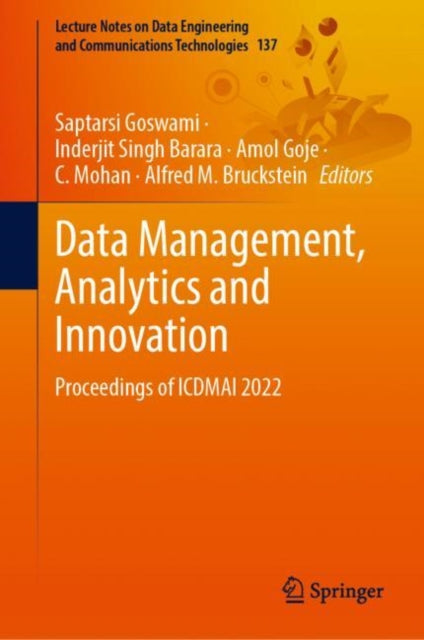 Book cover of: Data Management, Analytics and Innovation. By: Saptarsi Goswami