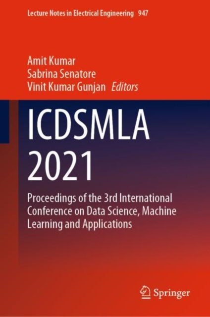 Book cover of: ICDSMLA 2021. By: Amit Kumar