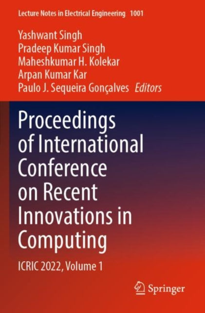 Book cover of: Proceedings of International Conference on Recent Innovations in Computing. By: Yashwant Singh