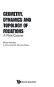 Book cover of: Geometry, Dynamics And Topology Of Foliations: A First Course. By: Bruno Scárdua