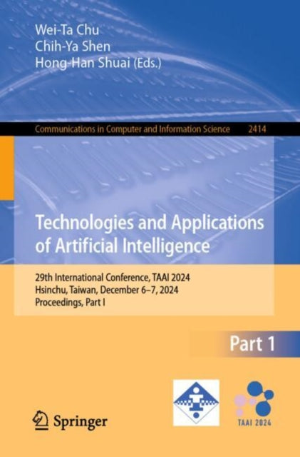 Book cover of: Technologies and Applications of Artificial Intelligence
