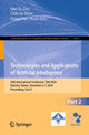 Book cover of: Technologies and Applications of Artificial Intelligence
