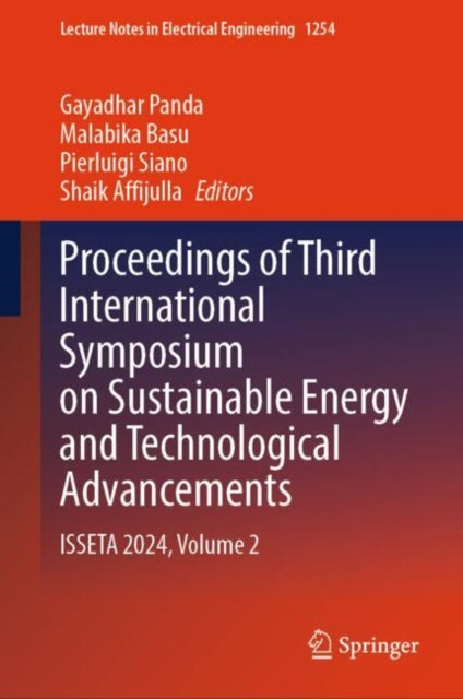 Book cover of: Proceedings of Third International Symposium on Sustainable Energy and Technological Advancements. By: Gayadhar Panda