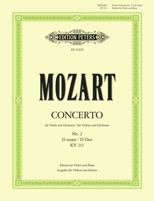 Book cover of: Concerto No. 2 in D K211