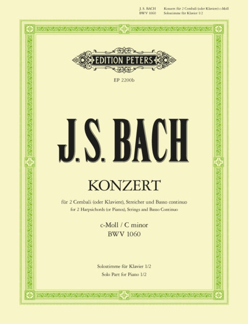 Book cover of: Double Concerto in C minor BWV 1060