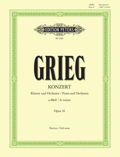 Book cover of: Piano Concerto in A minor Op. 16 Full Score