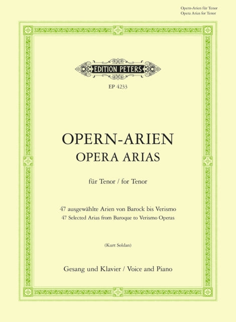Book cover of: Opera Arias for Tenor