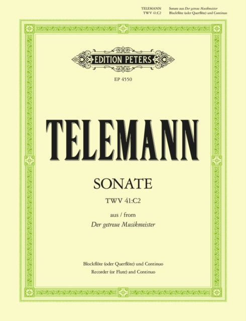 Book cover of: Sonata in C form 'Getreuen Musikmeister'